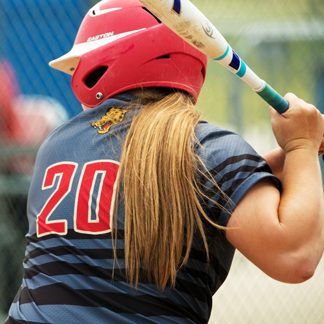 Softball player about to bat