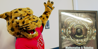 jaX the Jaguar at the Mathematics & Robotics Awareness Day at UHV