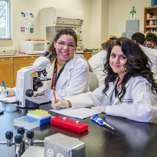 students in the biology lab